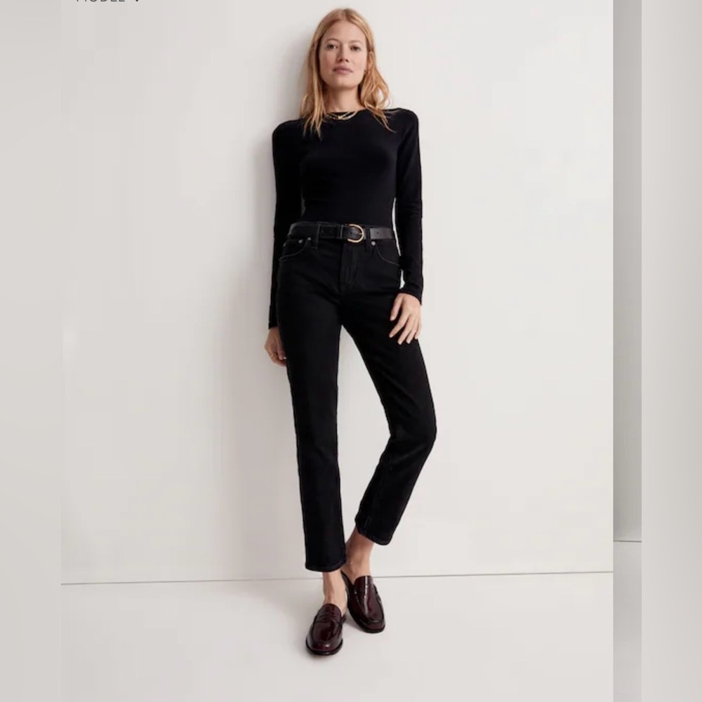 Madewell Women's Black Mid rise the perfect vintage Jeans
